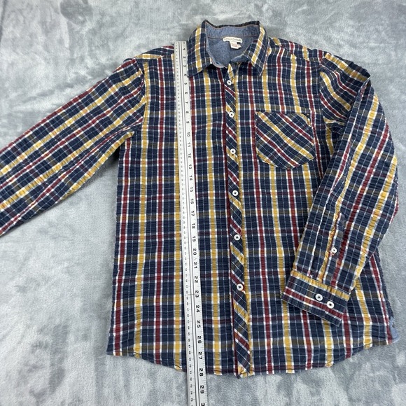 Carbon 2 Cobalt multicolor textured cotton shirt men's size Medium Nice - Picture 7 of 9